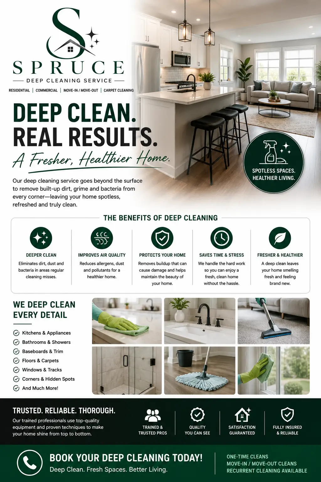 Professional deep cleaning services by Spruce Cleaning Service in Lake County IL